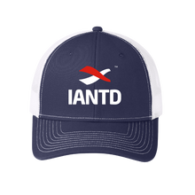 Load image into Gallery viewer, Snapback Trucker Cap - IANTD Logo/Navy Blue &amp; White